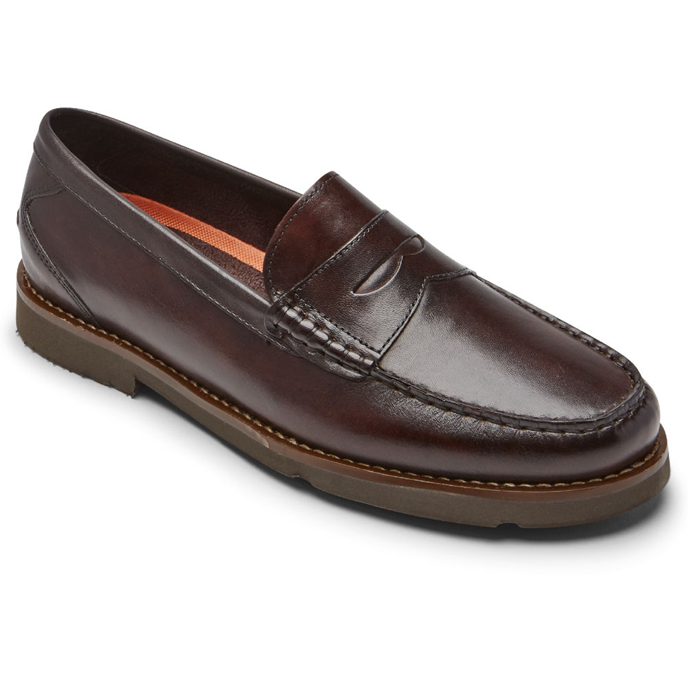 Rockport Mens Modern Prep Penny - Loafers Dark Brown - GSX693475